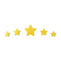 Star rating 3d rendering icon png