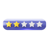 Star rating 3d rendering icon png
