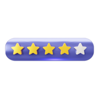 Star rating 3d rendering icon png