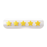 Star rating 3d rendering icon png