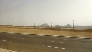 Road in the Sinai desert, Sharm el Sheikh in Egypt photo