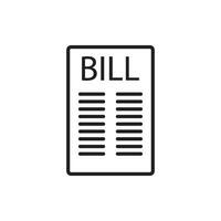 bill paper icon vector