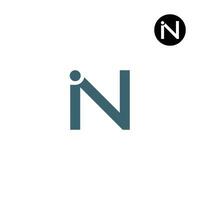 Letter IN NI Monogram Logo Design vector