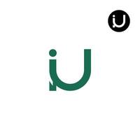 letra iu ui monograma logo diseño vector