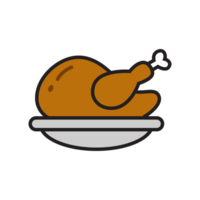 illustration de poulet sur assiette png