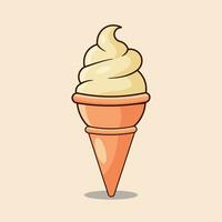 Ice cream in a cone on a pink background vector