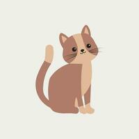 Vector cute cream cat cartoon