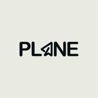 Vector plane text logo design