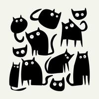 Cute vector cat icons collection