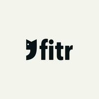 vector fitr mínimo texto logo diseño