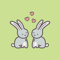 vector un Conejo animal dibujos animados pegatina