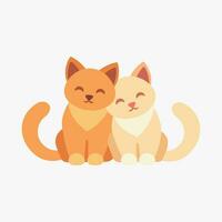 Two cats loving each other vector