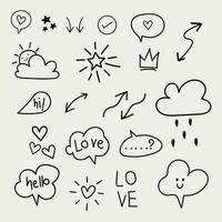 Cute hand drawn doodle vector set