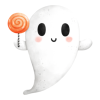 vattenfärg halloween spöke illustration png