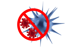 3d Render Bacterial Cell Virus Protection Shield ,Virus Protection Sign with Blue Background 3d rendering Computer digital drawing png