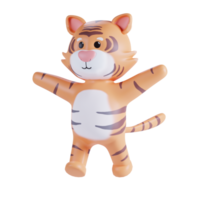 Cute tiger 3D Render Illustration png