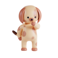Cute Dog 3D Render Illustration png