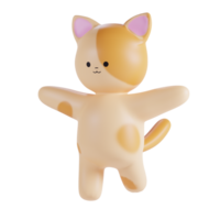 Cute Cat 3D Render Illustration png