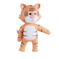 mignonne tigre 3d rendre illustration png