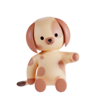 fofa cachorro 3d render ilustração png