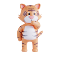 Cute tiger 3D Render Illustration png