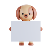 Cute Dog 3D Render Illustration png