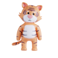 carino tigre 3d rendere illustrazione png