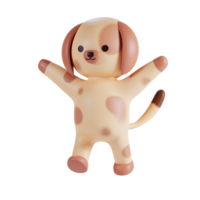 Cute Dog 3D Render Illustration png