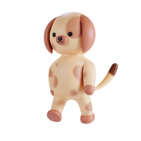 fofa cachorro 3d render ilustração png