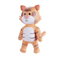 linda Tigre 3d hacer ilustración png