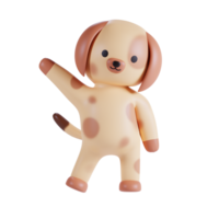 Cute Dog 3D Render Illustration png