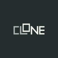 Vector clone minimal text logo design