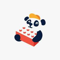 vector ilustración de linda panda