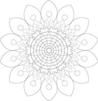Unique complex mandala coloring book page design vector