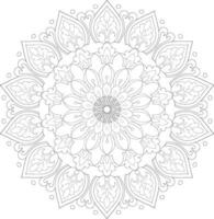 Unique complex mandala coloring book page design vector