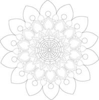 Unique complex mandala coloring book page design vector