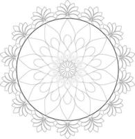 Unique complex mandala coloring book page design vector