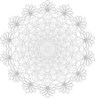 Unique complex mandala coloring book page design vector