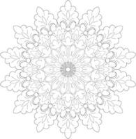 Unique complex mandala coloring book page design vector