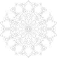 Unique complex mandala coloring book page design vector