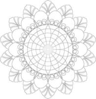Unique complex mandala coloring book page design vector