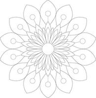 Unique complex mandala coloring book page design vector