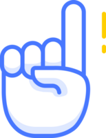 inhoudsopgave richten omhoog hand- icoon emoji sticker png