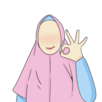 hijab femme dans différent pose png