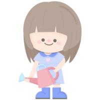 Girl with watering can png