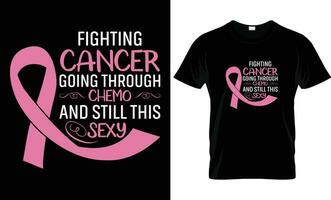 Pink Ribbon,Fighting Cancer,Breast Cancer T-Shirt Design Template vector
