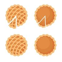 Pies Vector Illustration.Thanksgiving and Holiday Pumpkin Pie. Graphic elements for Web site page and mobile app design vector element