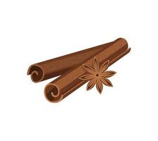 Vector illustration of Cinnamon Sticks species isolated on white background