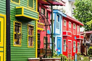colored houses in Istanbul photo