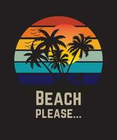 Beach Please Summer Design vector